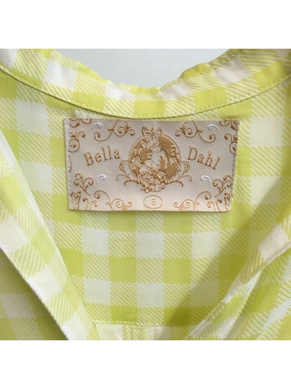 Bella Dahl Anthro Yellow Checkered Plaid Top - Picture 5 of 7